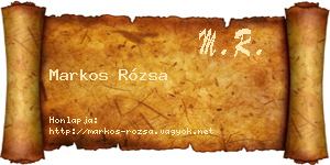 Markos Rózsa névjegykártya