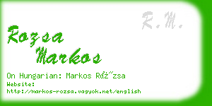 rozsa markos business card